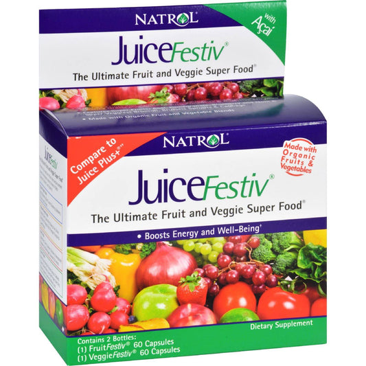 Buy Natrol Juicefestiv And Veggiefestiv - 2 Ct - 60 Caps  at OnlyNaturals.us