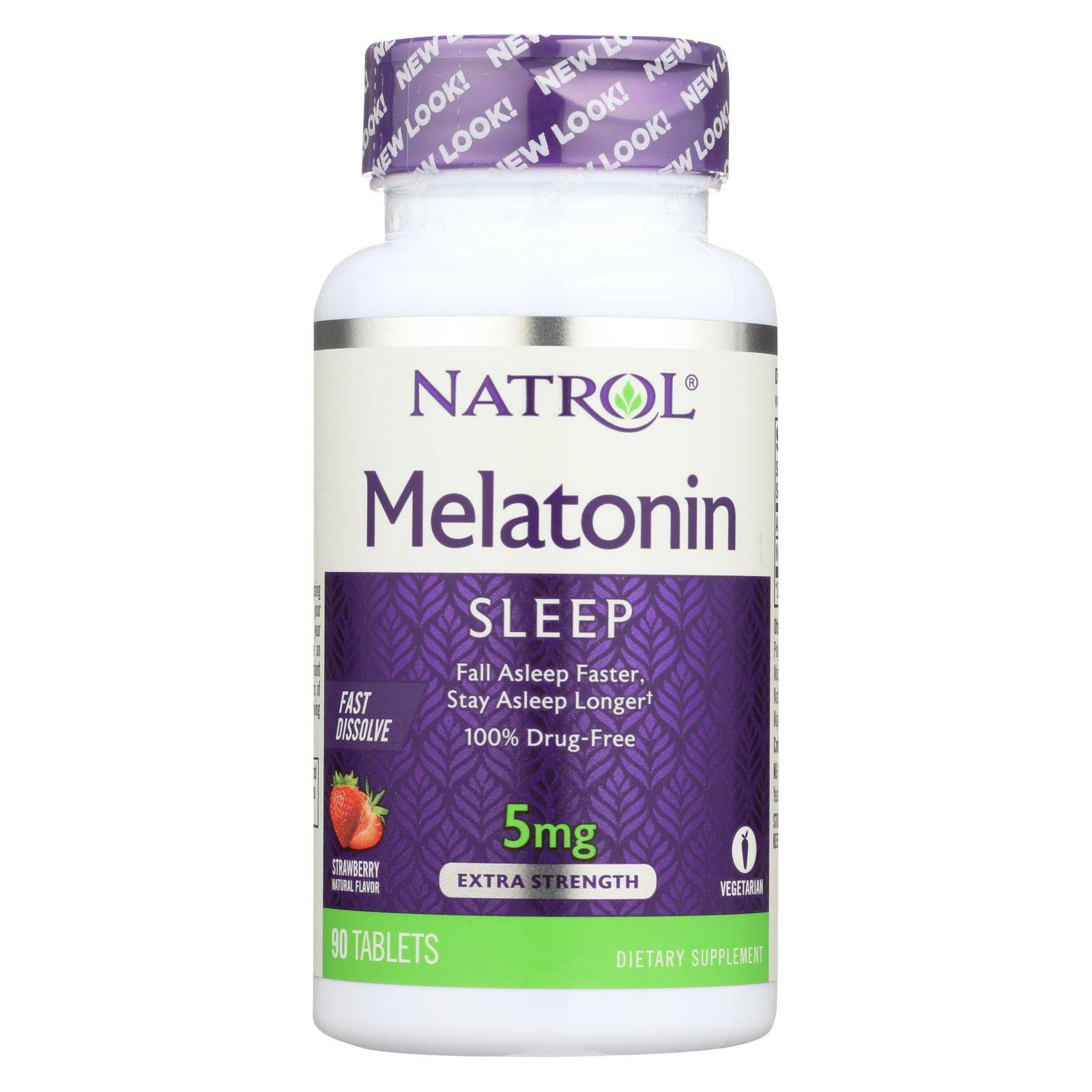 Natrol Melatonin Fast Dissolve Tablets Strawberry - 5 Mg - 90 Tablets ...