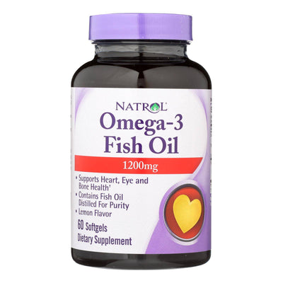 Buy Natrol Omega-3 Fish Oil Lemon - 1200 Mg - 60 Softgels  at OnlyNaturals.us