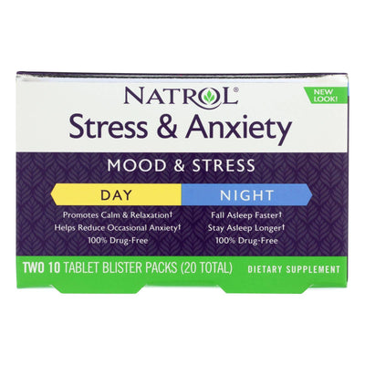 Natrol Stress Anxiety Day And Nite Formula - 20 Tablets | OnlyNaturals.us