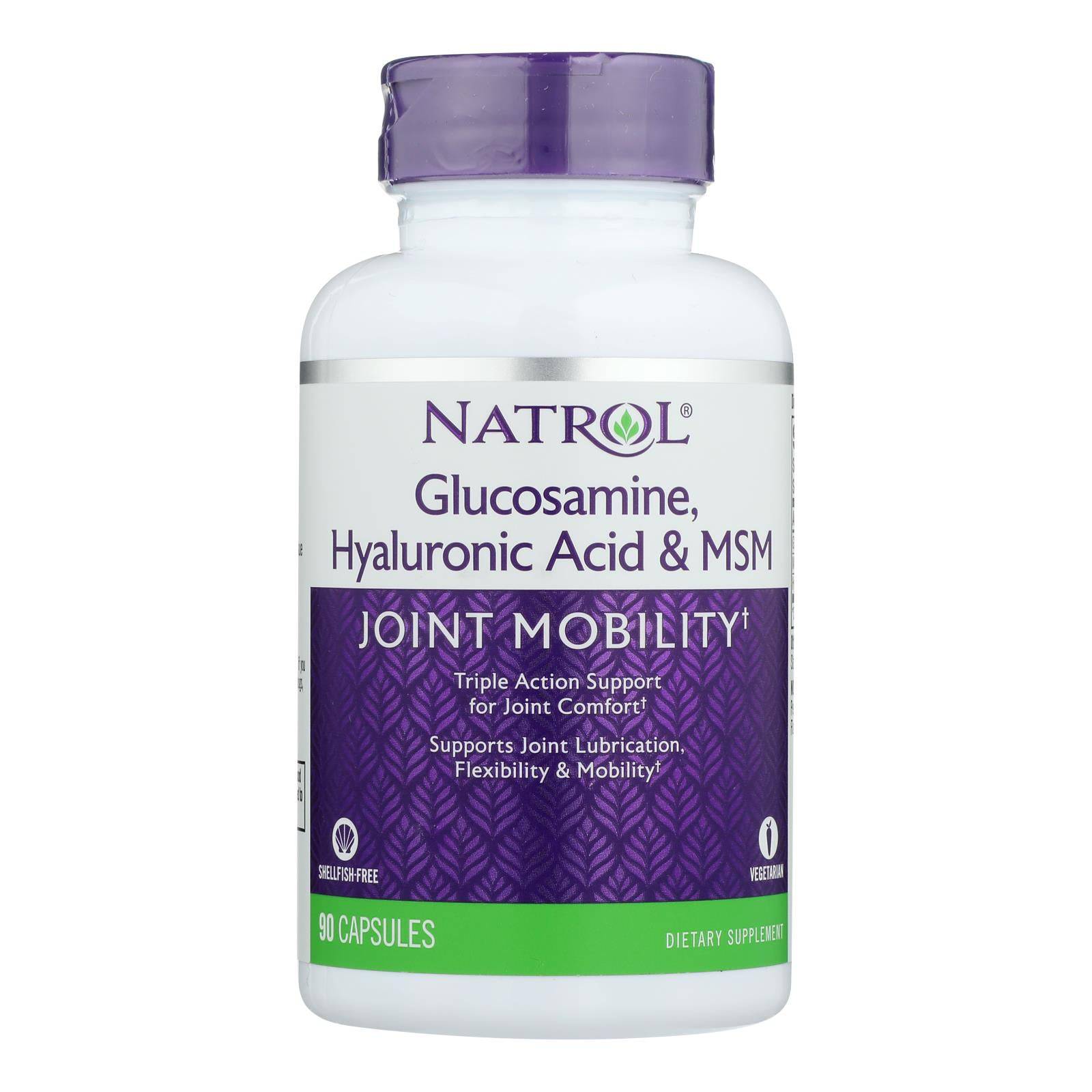 Buy Natrol Vegetarian Hyaluronic Acid Msm And Glucosamine - 90 Capsules  at OnlyNaturals.us