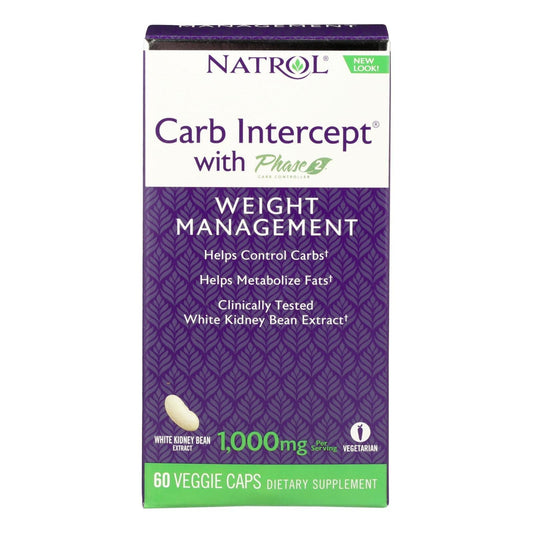 Buy Natrol White Kidney Bean Carb Intercept - 60 Capsules  at OnlyNaturals.us