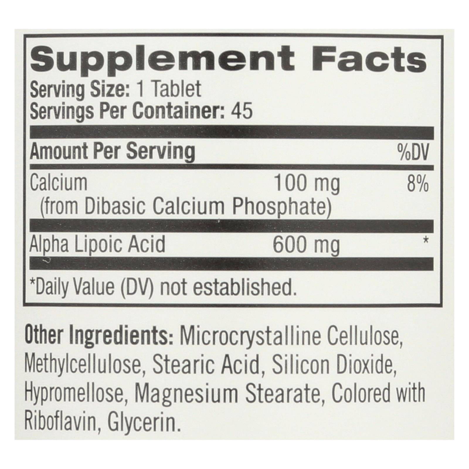 Buy Natrol Alpha Lipoic Acid Time Release - 600 Mg - 45 Tablets  at OnlyNaturals.us