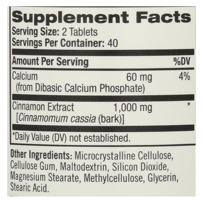 Natrol Cinnamon Extract - 1000 Mg - 80 Tablets | OnlyNaturals.us