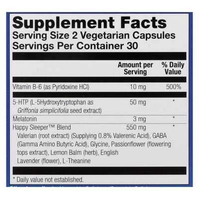 Natural Balance Happy Sleeper - 60 Vegetarian Capsules | OnlyNaturals.us