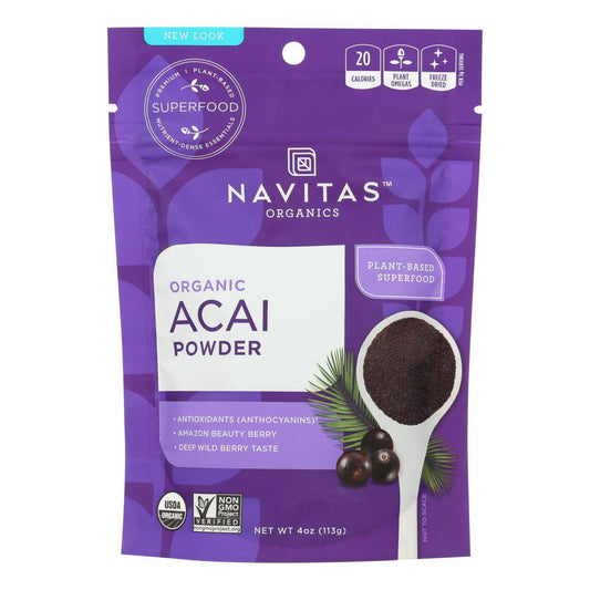 Navitas Naturals Acai Powder - Organic - Freeze-dried - 4 Oz - Case Of 12 | OnlyNaturals.us