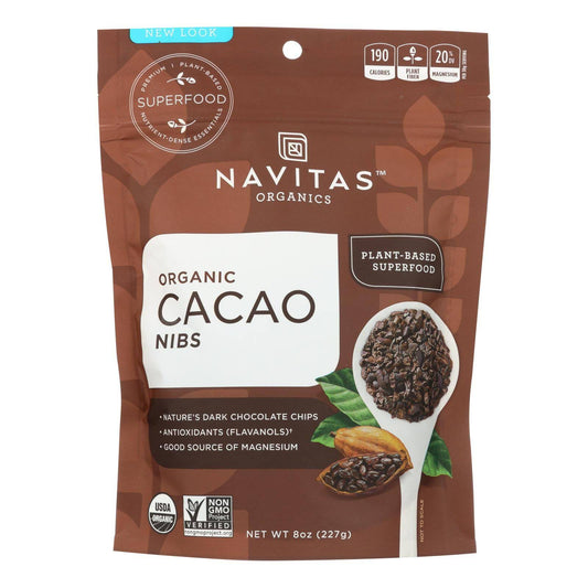 Navitas Naturals Cacao Nibs - Organic - Raw - 8 Oz - Case Of 12 | OnlyNaturals.us