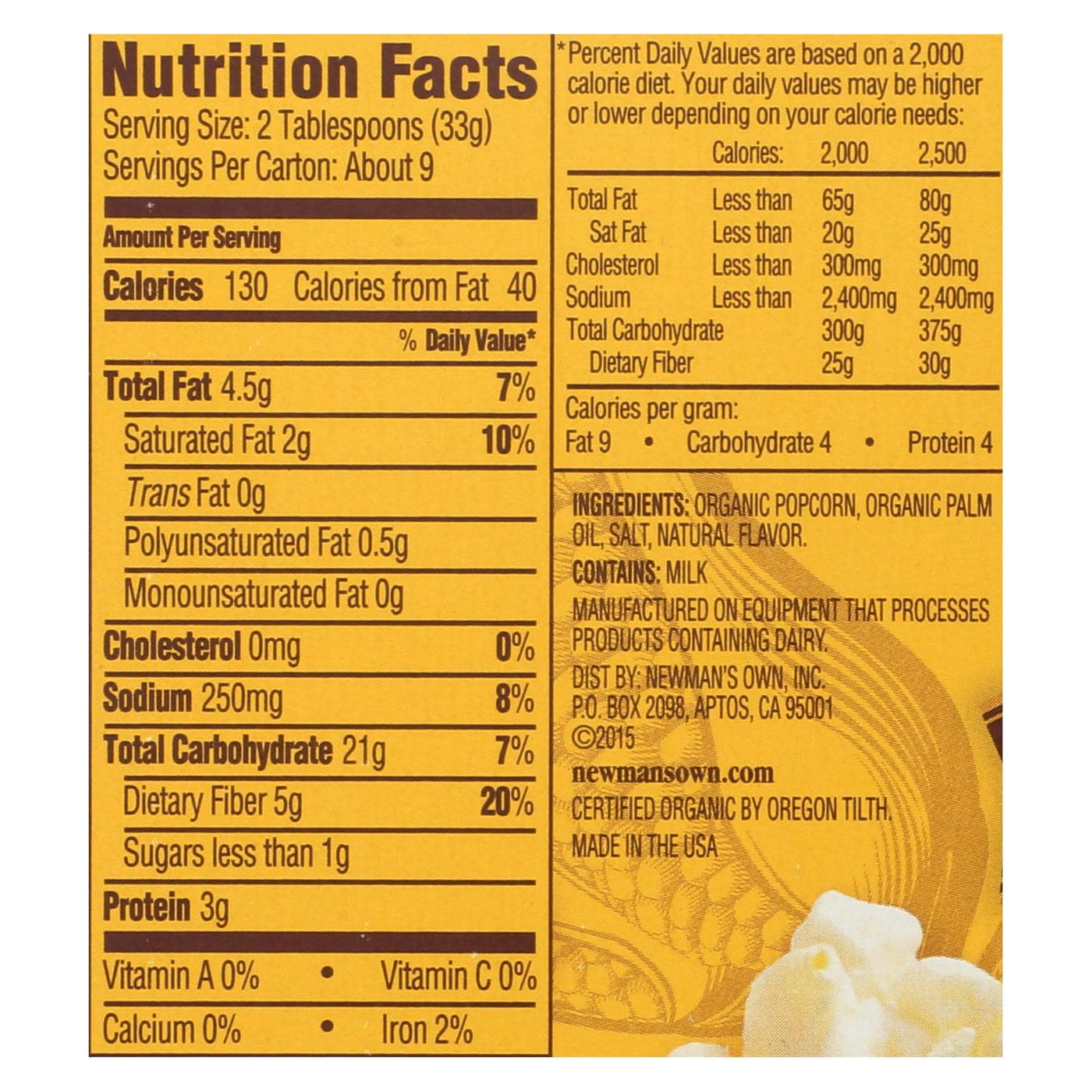 Buy Newman's Own Organics Butter - Popcorn - Case Of 12 - 3.3 Oz.  at OnlyNaturals.us
