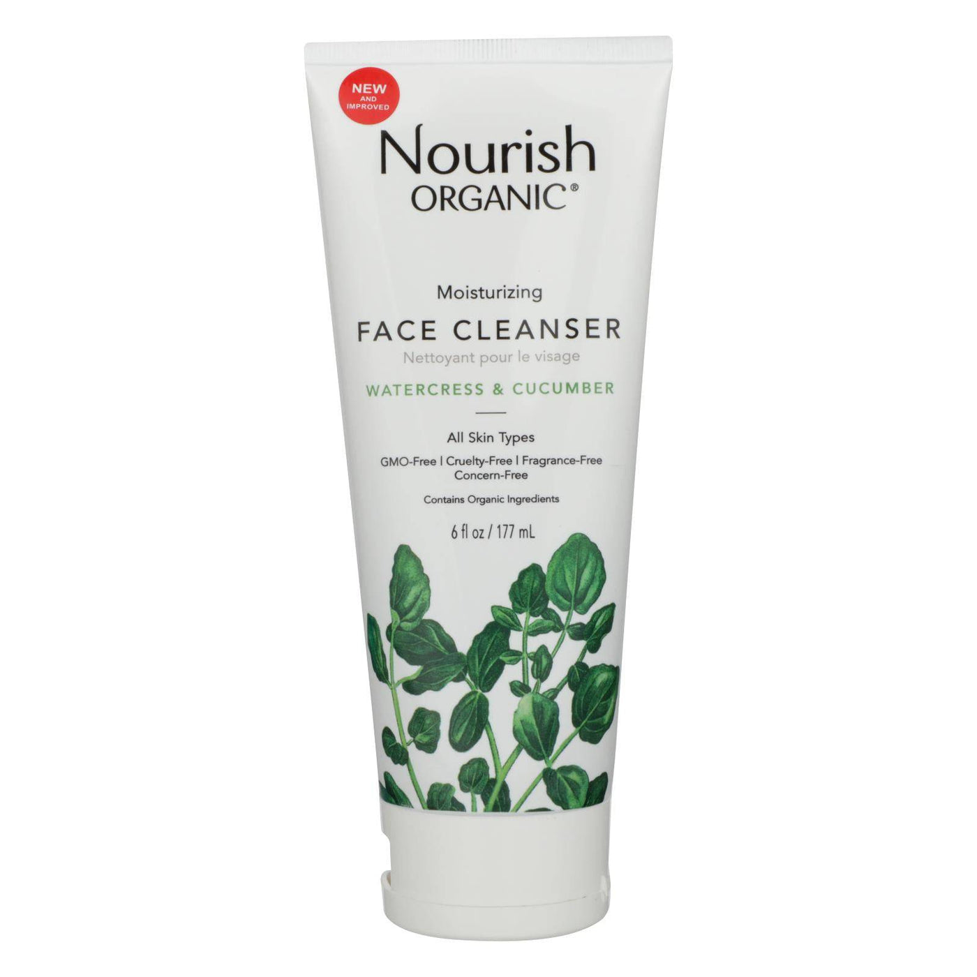 Nourish Organic Face Cleanser - Moisturizing Cream Cucumber And Watercress - 6 Oz | OnlyNaturals.us