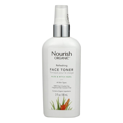 Nourish Organic Face Toner - Refreshing And Balancing - Rosewater And Witch Hazel - 3 Oz | OnlyNaturals.us