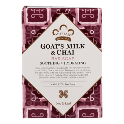 Buy Nubian Heritage Bar Soap Goat's Milk And Chai - 5 Oz  at OnlyNaturals.us