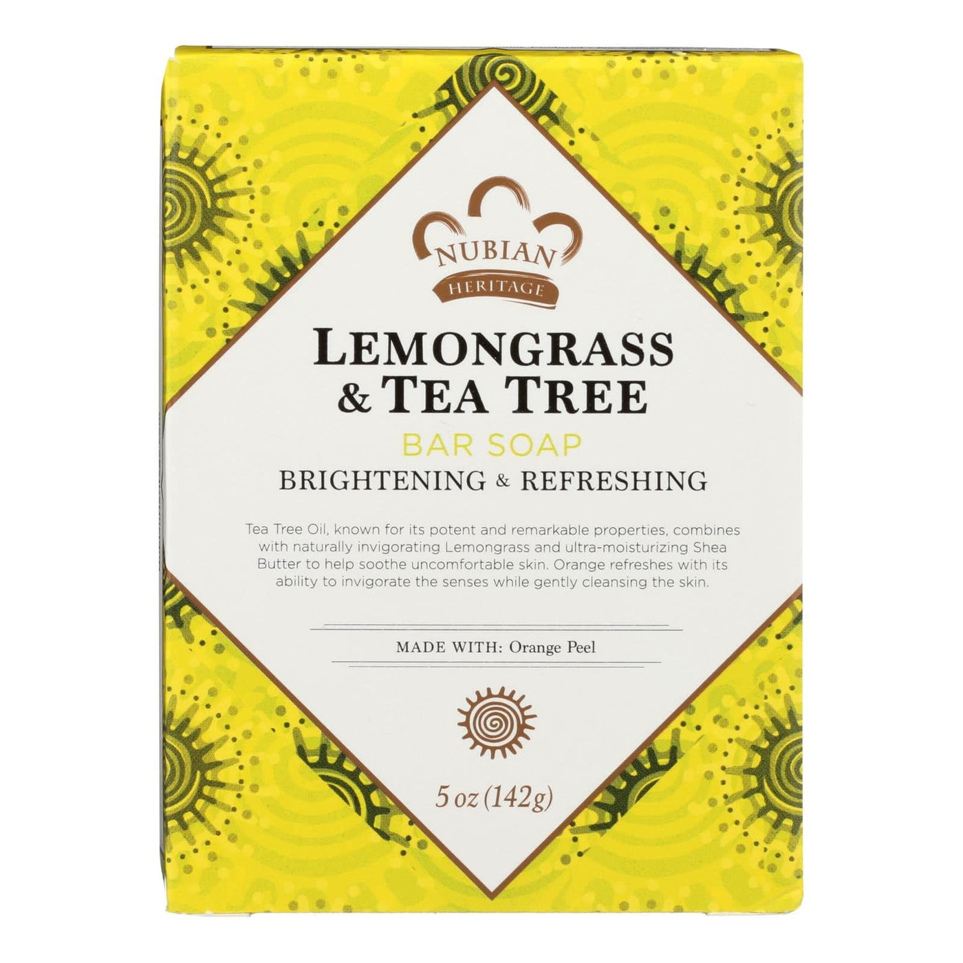 Buy Nubian Heritage Bar Soap Lemongrass And Tea Tree With Orange Peel - 5 Oz  at OnlyNaturals.us