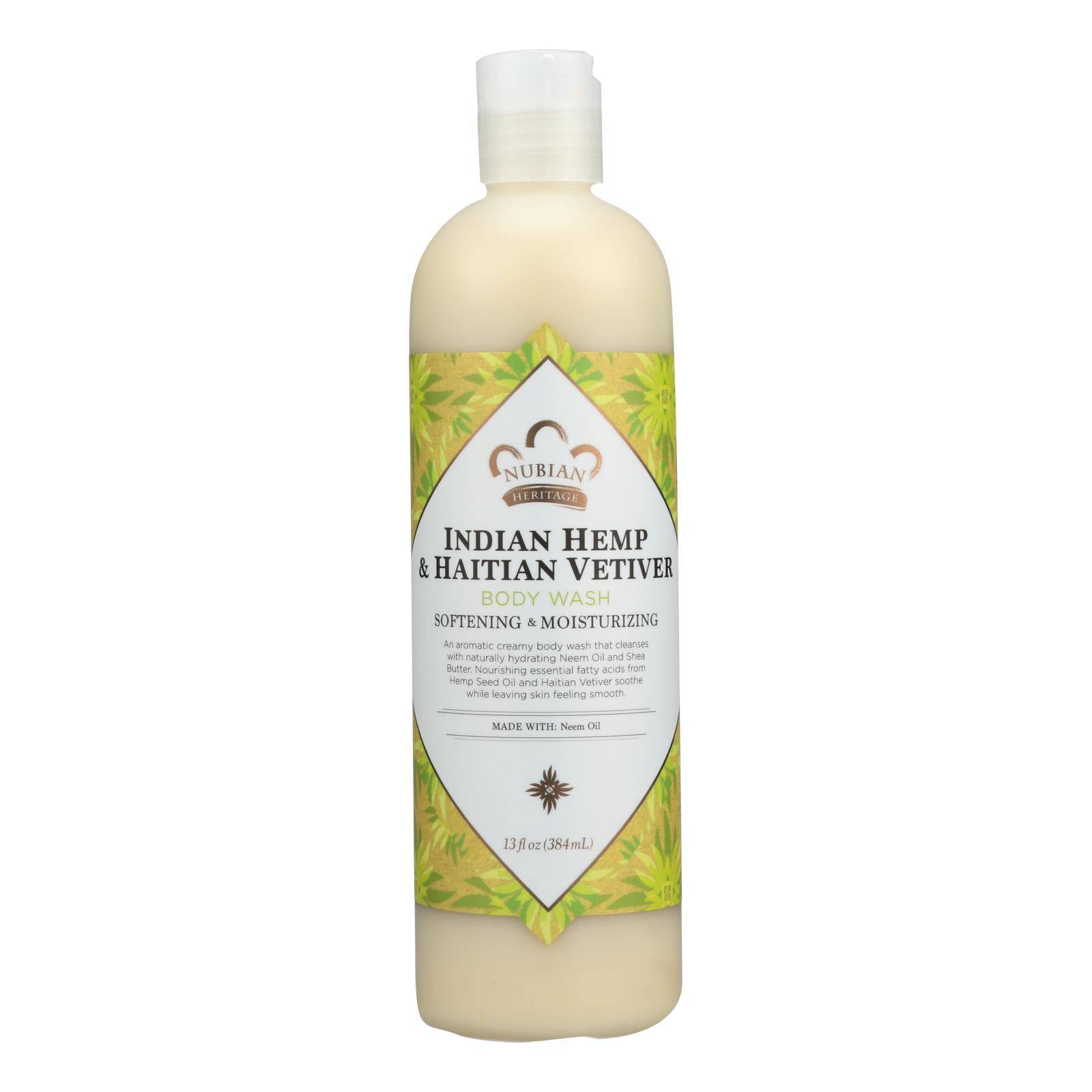 Nubian Heritage Body Wash Indian Hemp And Haitian Vetiver - 13 Fl Oz | OnlyNaturals.us