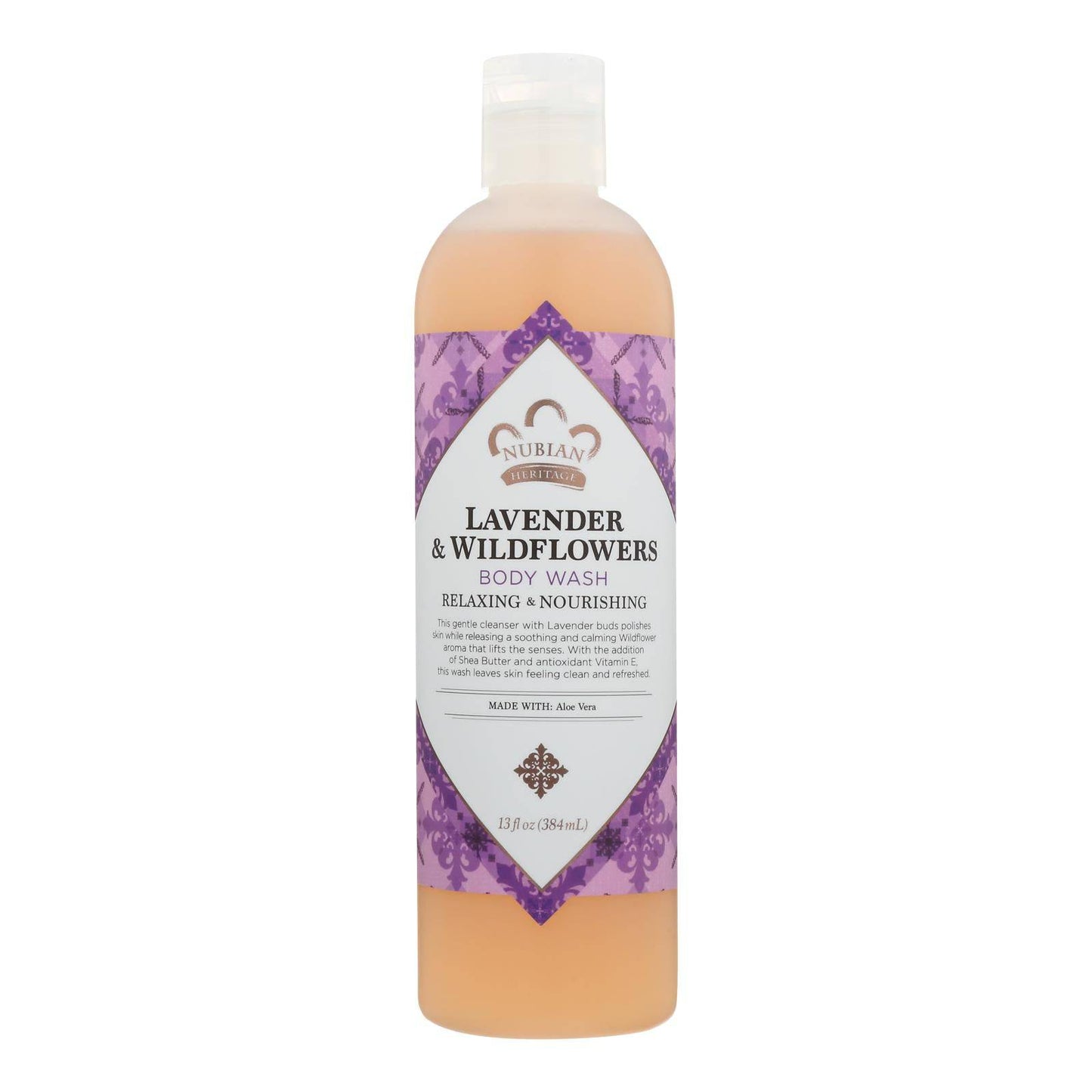 Buy Nubian Heritage Body Wash With Shea Butter Lavender And Wildflowers - 13 Fl Oz  at OnlyNaturals.us