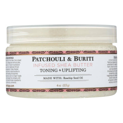 Buy Nubian Heritage Shea Butter - 100 Percent Organic - Patchouli And Buriti - 4 Oz  at OnlyNaturals.us