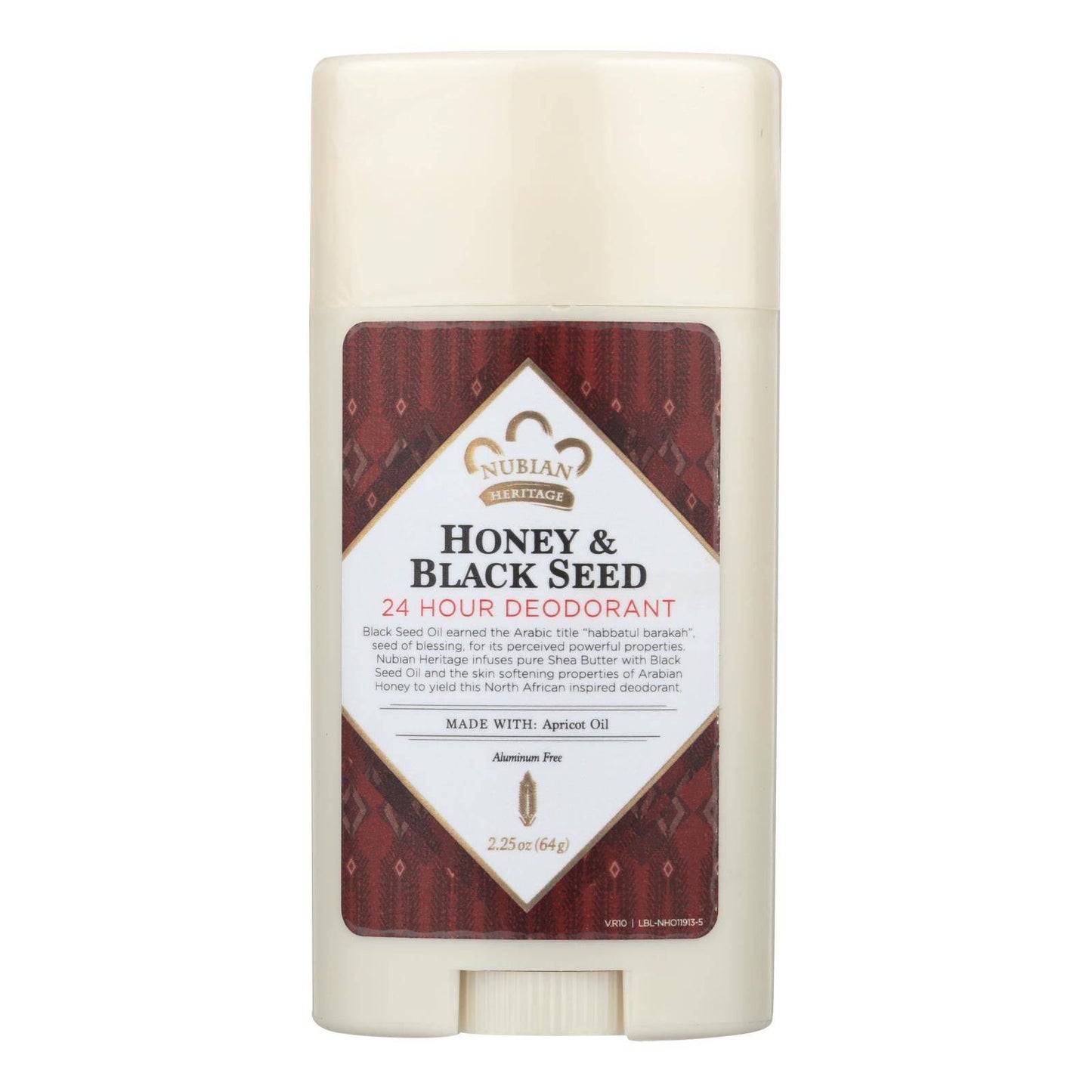 Nubian Heritage Deodorant - All Natural - 24 Hour - Honey And Black Seed - 2.25 Oz - 1 Each | OnlyNaturals.us