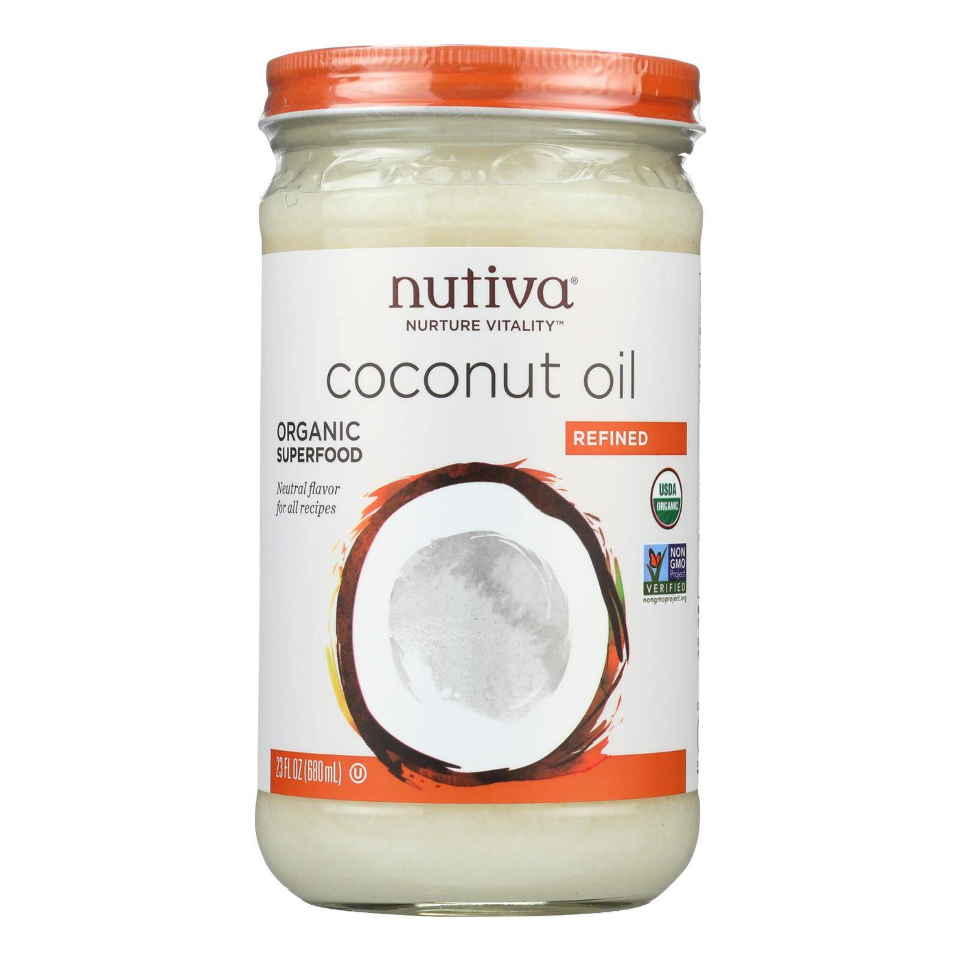 Nutiva Organic Coconut Oil - Refined - Case Of 6 - 23 Fl Oz. | OnlyNaturals.us