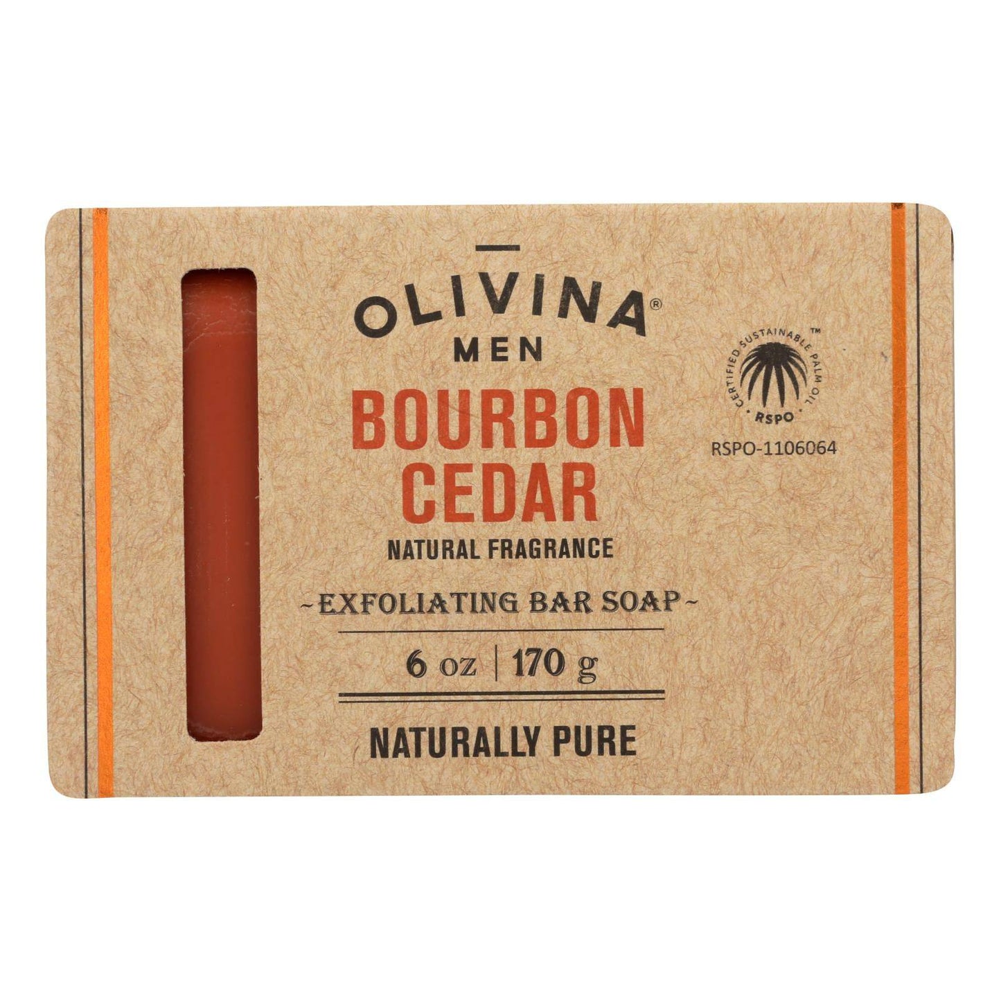 Olivina Men - Exfol Soap Bourbon Cedar - 1 Each - 6 Oz | OnlyNaturals.us