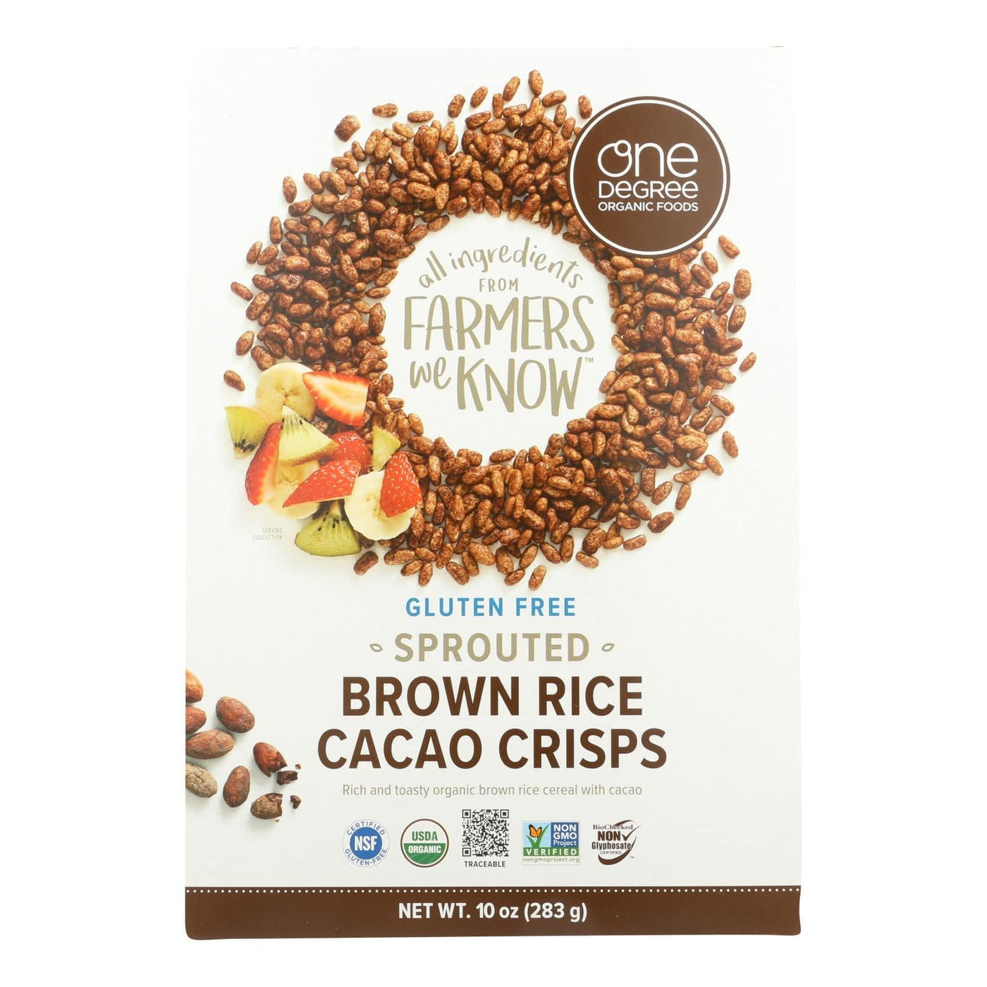 One Degree Organic Foods Sprouted Brown Rice - Cacao Crisps - Case Of 6 - 10 Oz. | OnlyNaturals.us