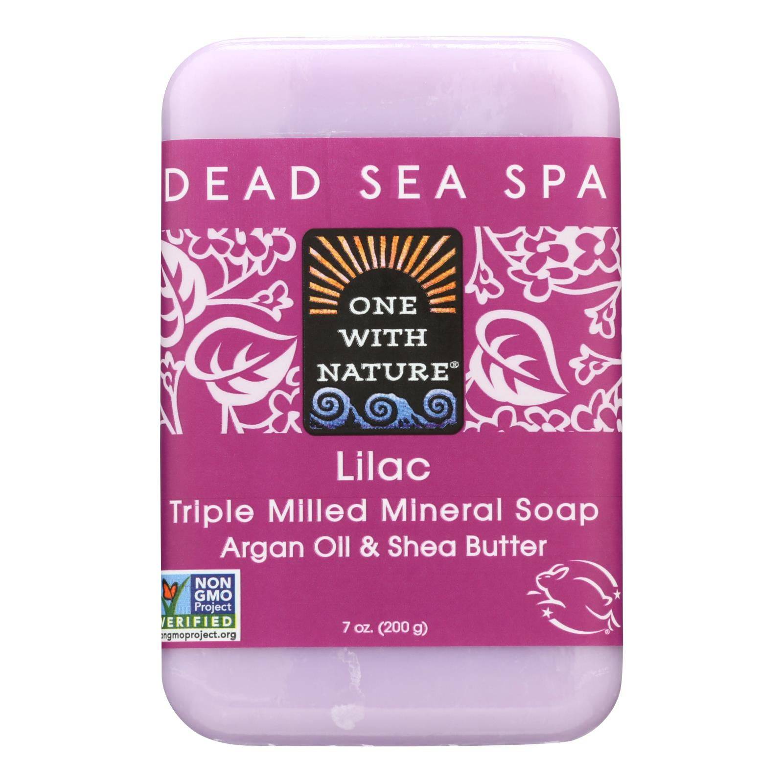 One With Nature Triple Milled Soap Bar - Lilac - 7 Oz | OnlyNaturals.us