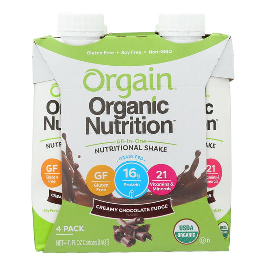 Orgain Organic Nutrition Shake - Chocolate Fudge - 11 Fl Oz - Case Of 12 | OnlyNaturals.us