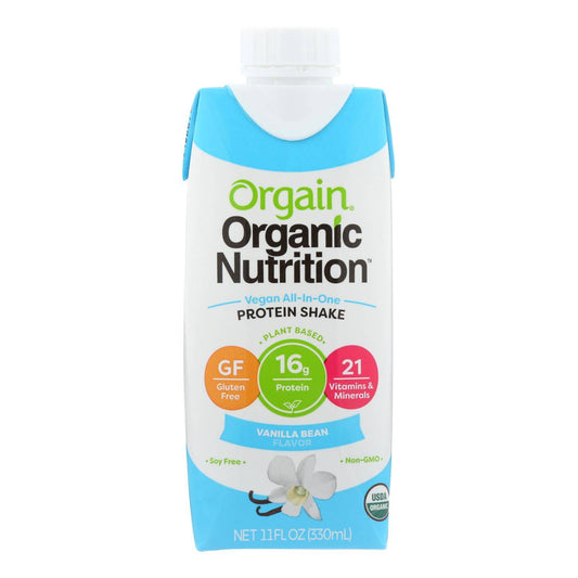 Buy Orgain Organic Nutritional Shakes - Sweet Vanilla Bean - Case Of 12 - 11 Fl Oz.  at OnlyNaturals.us