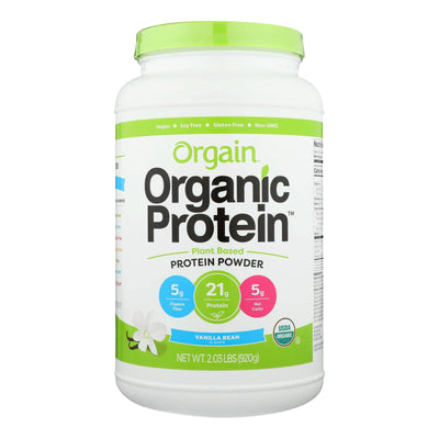 Buy Orgain Organic Protein Powder - Plant Based - Sweet Vanilla Bean - 2.03 Lb  at OnlyNaturals.us