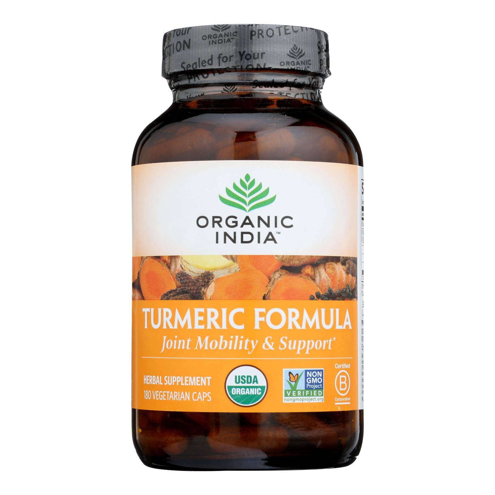 Organic India Usa Whole Herb Supplement, Tumeric  - 1 Each - 180 Vcap | OnlyNaturals.us