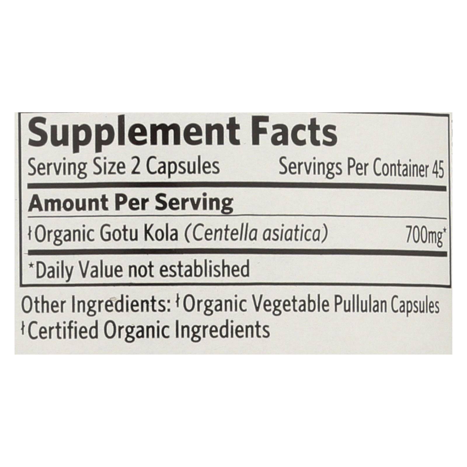 Buy Organic India Tulsi Wellness Supplements, Gotu Kola  - 1 Each - 90 Vcap  at OnlyNaturals.us