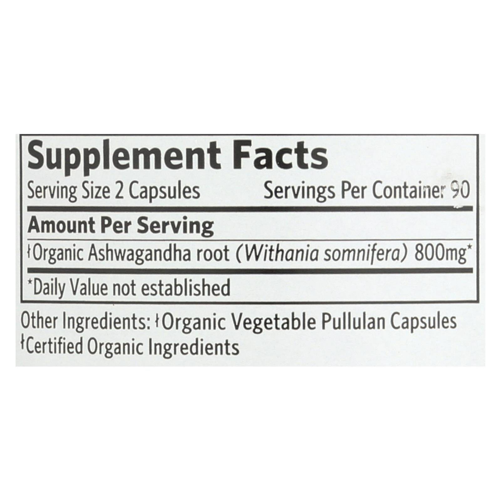 Organic India Ashwagandha Capsules - Bottle - 180 Vege Capsules | OnlyNaturals.us