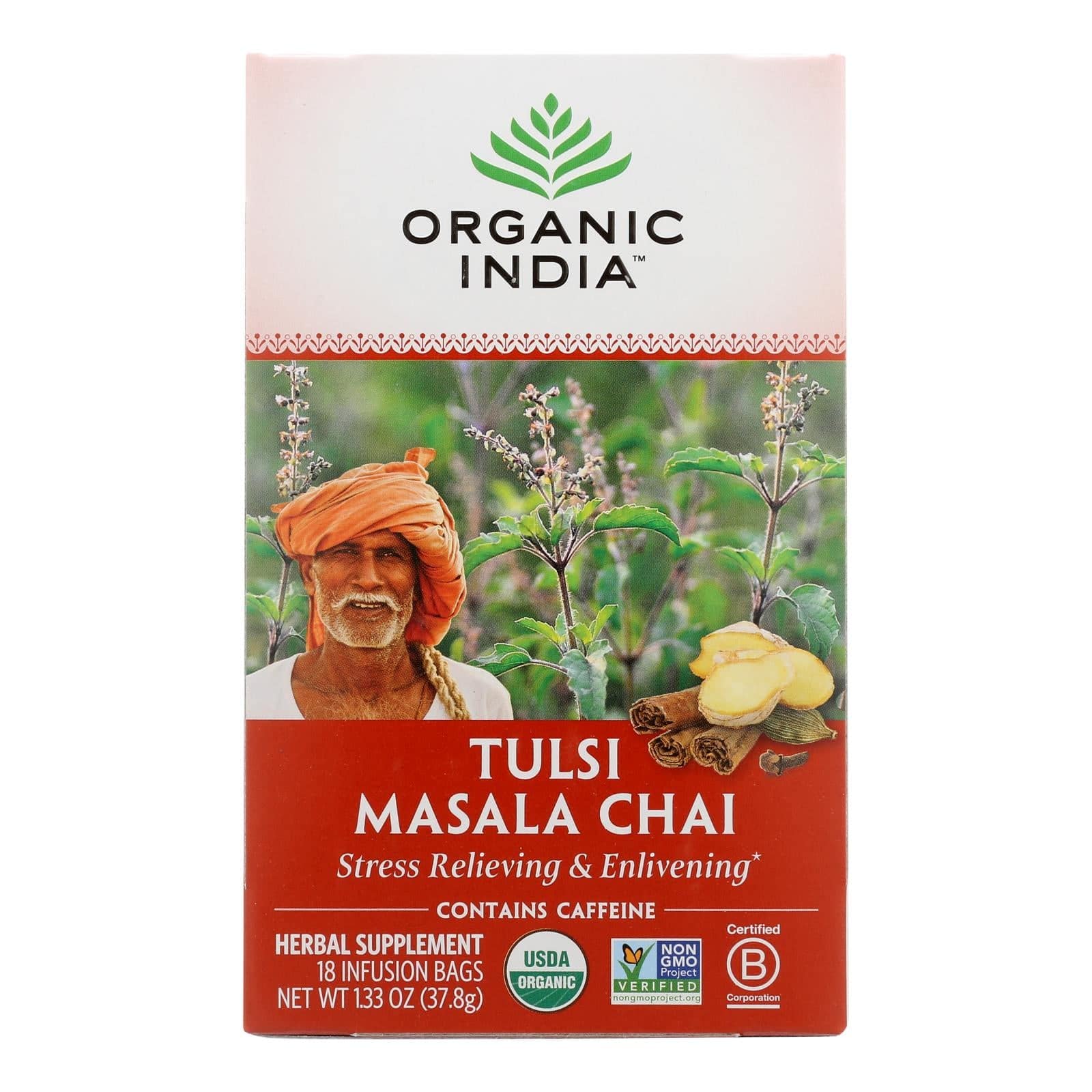 Buy Organic India Tulsi Tea Chai Masala - 18 Tea Bags - Case Of 6  at OnlyNaturals.us