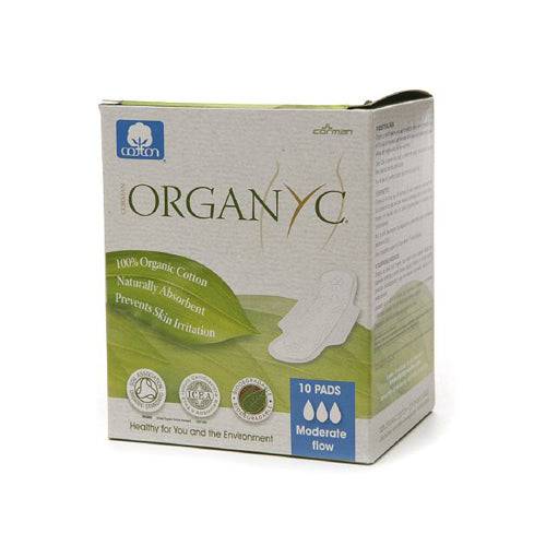 Buy Organyc - Pads Ctn Mdrt Flw W-wng - 1 Each - 10 Ct  at OnlyNaturals.us