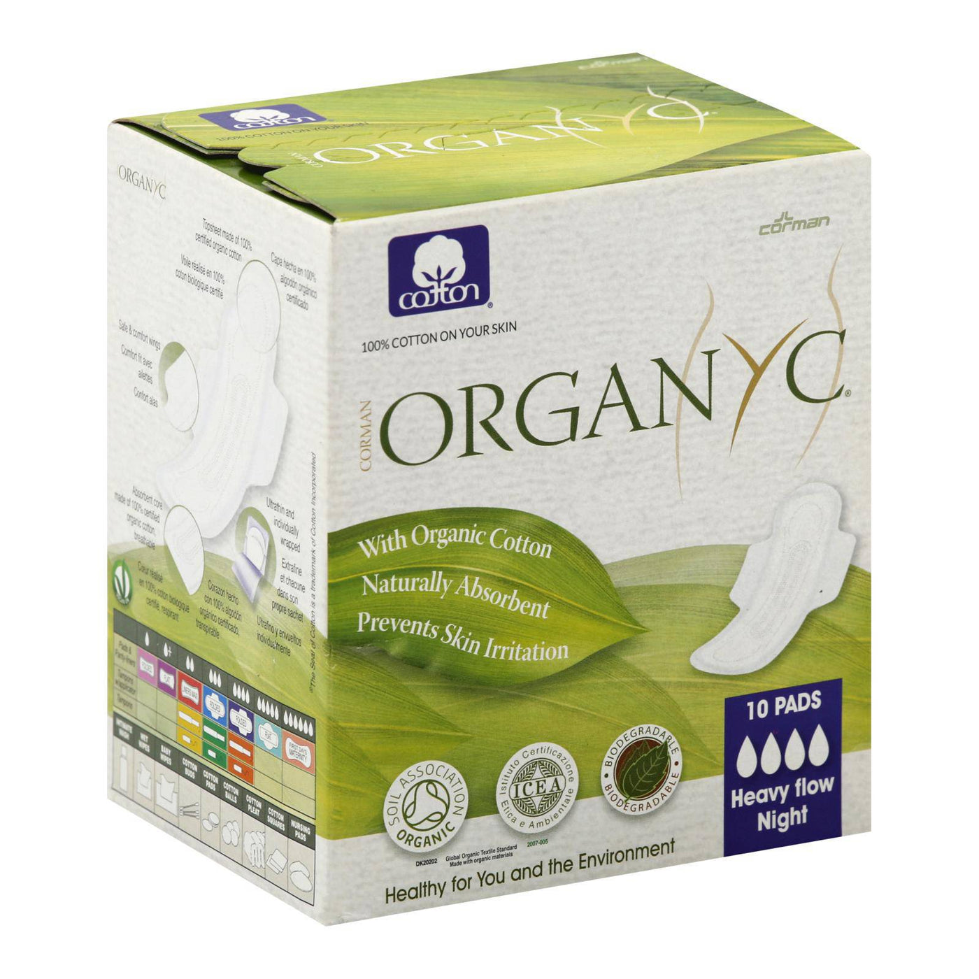 Buy Organyc - Pads Night Ctn Fold W-wng - 1 Each - 10 Ct  at OnlyNaturals.us