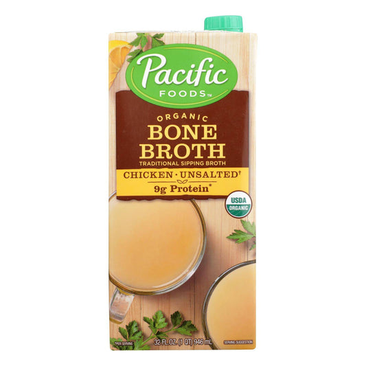 Buy Pacific Natural Foods Bone Broth - Chicken - Case Of 12 - 32 Fl Oz.  at OnlyNaturals.us