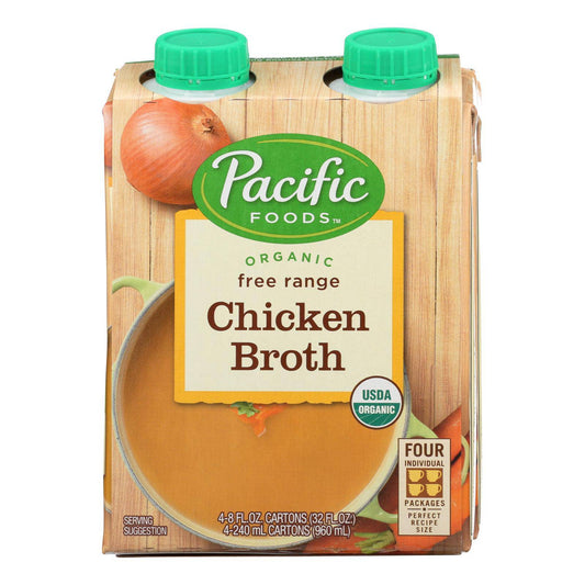 Pacific Natural Foods Chicken Broth - Free Range - Case Of 6 - 8 Fl Oz. | OnlyNaturals.us