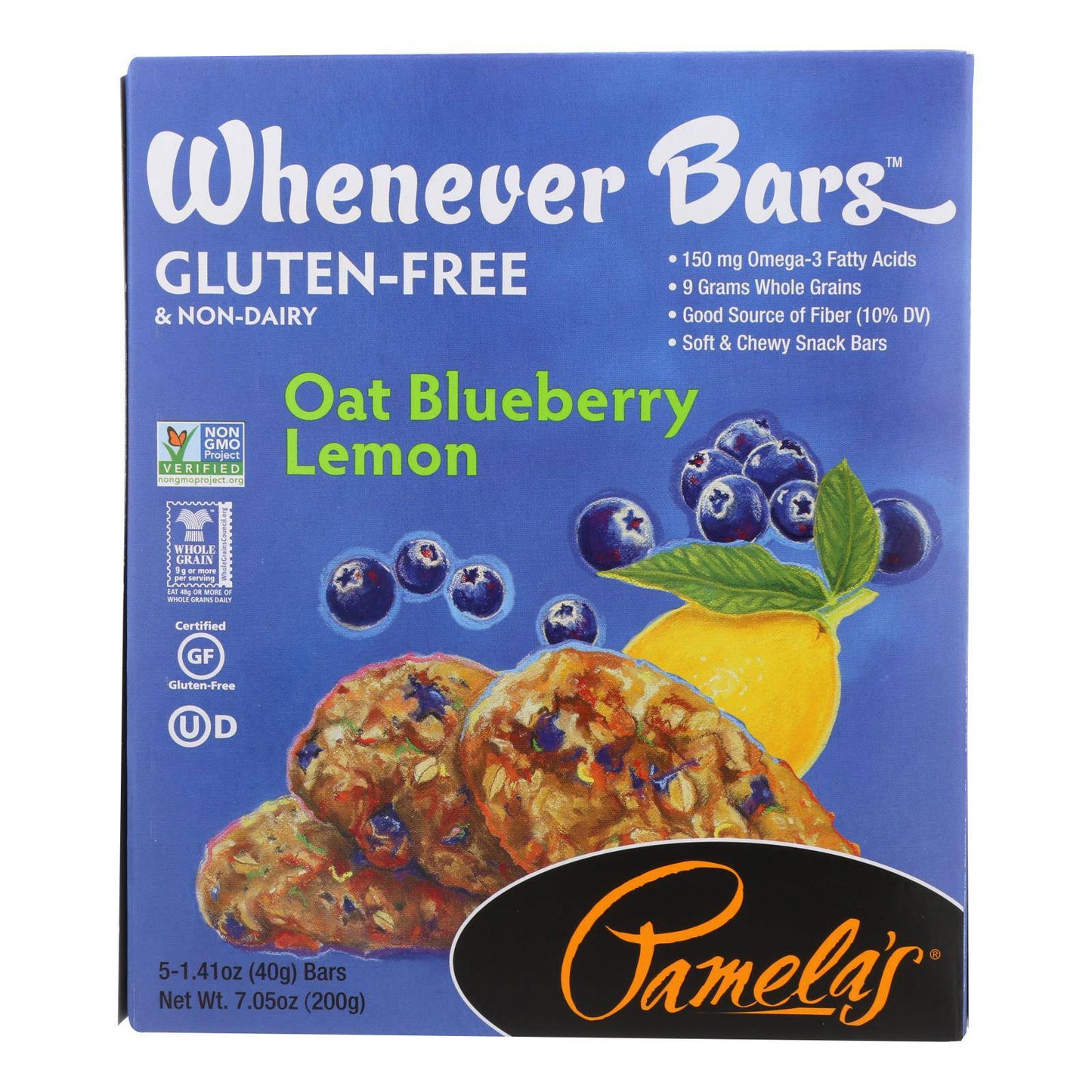 Pamela's Products - Oat Whenever Bars - Blueberry Lemon - Case Of 6 - 1.41 Oz. | OnlyNaturals.us