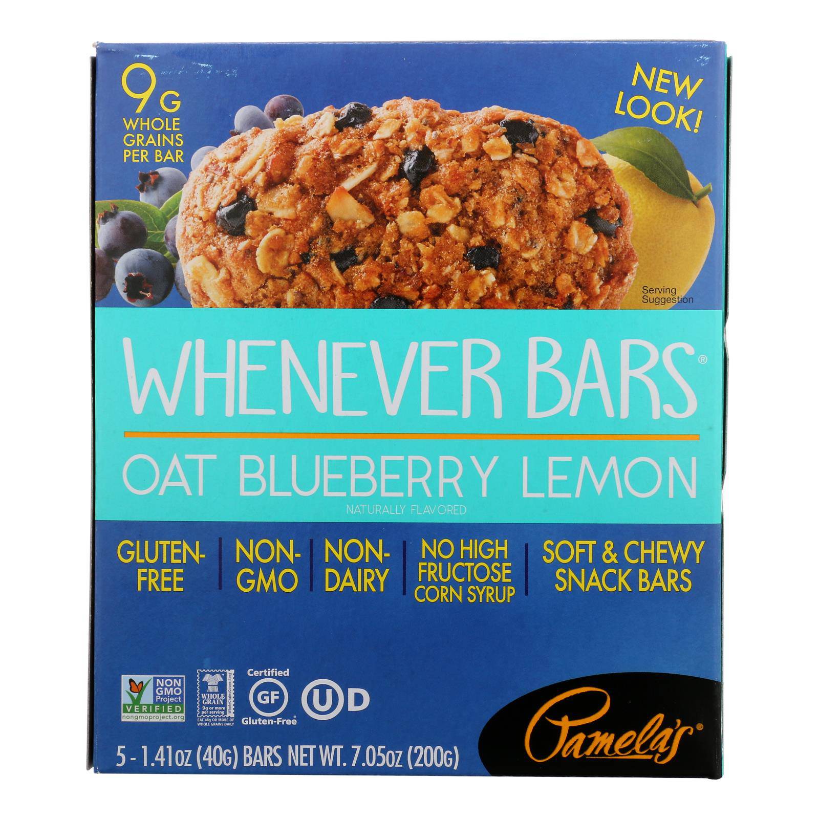 Pamela's Products - Oat Whenever Bars - Blueberry Lemon - Case Of 6 - 1.41 Oz. | OnlyNaturals.us