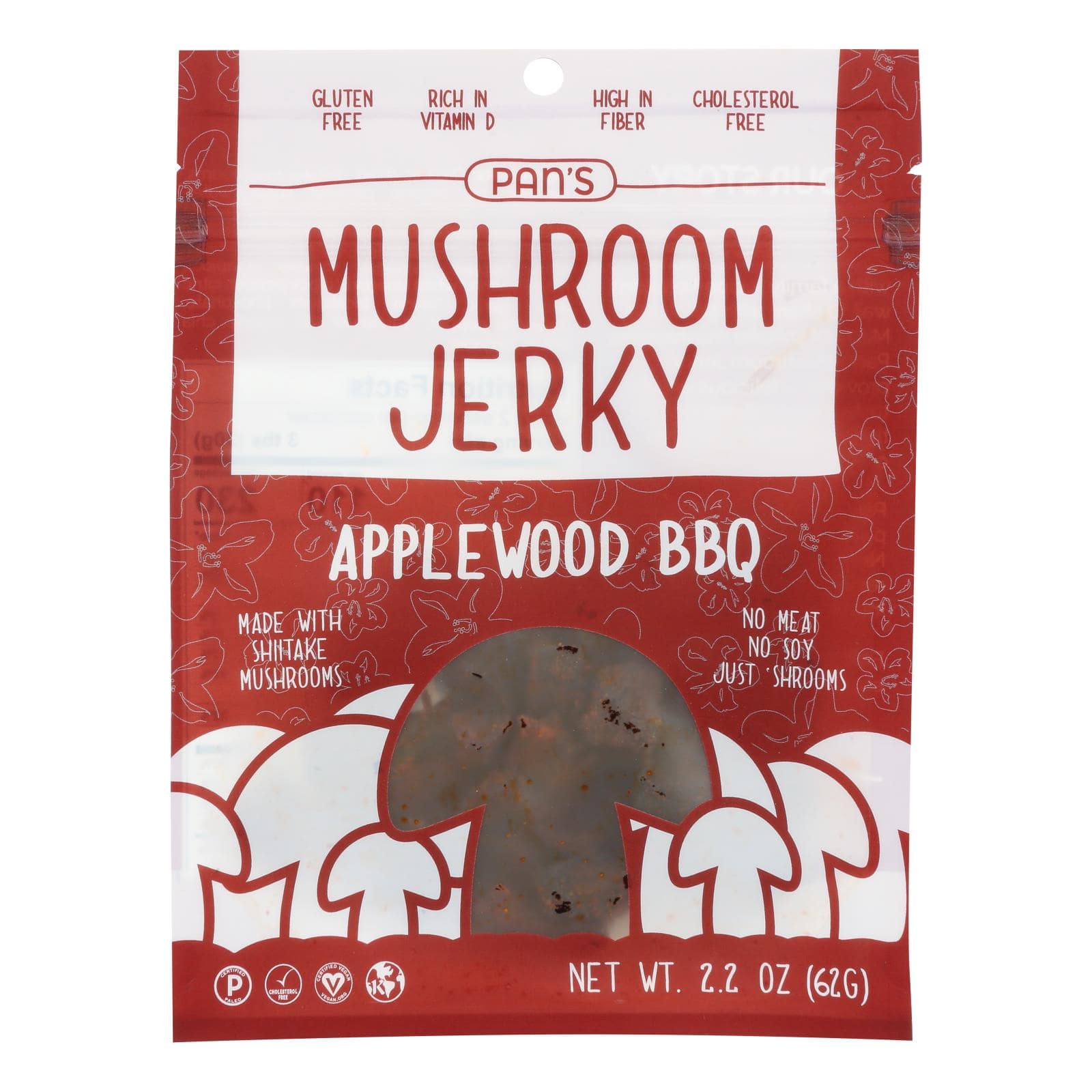 Pan's - Mushroom Jerky Aplwd Bbq - Case Of 6-2.2 Oz | OnlyNaturals.us