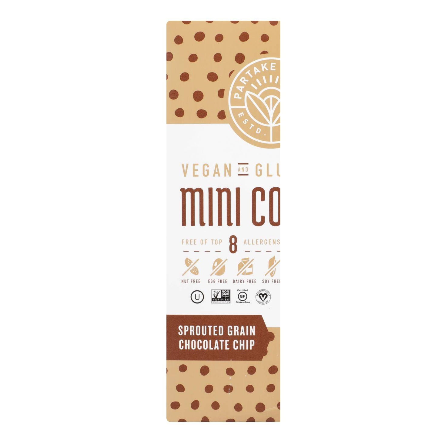 Partake Foods Sprouted Grain Chocolate Chip Mini Cookies - Case Of 6 - 5.5 Oz | OnlyNaturals.us