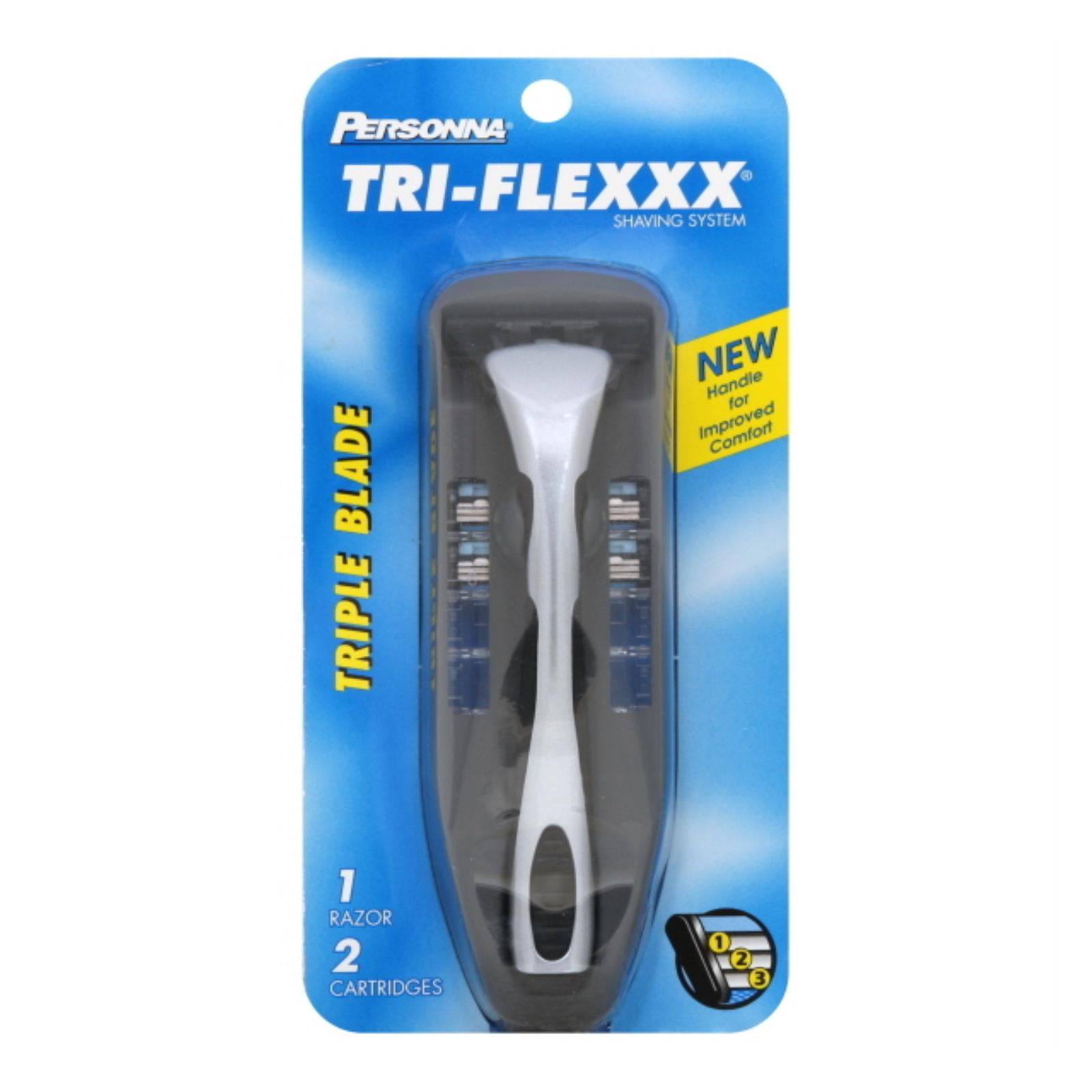 Personna Tri-flexxx Triple Blade Shaving System For Men - 1 Razor 2 Cartridges | OnlyNaturals.us