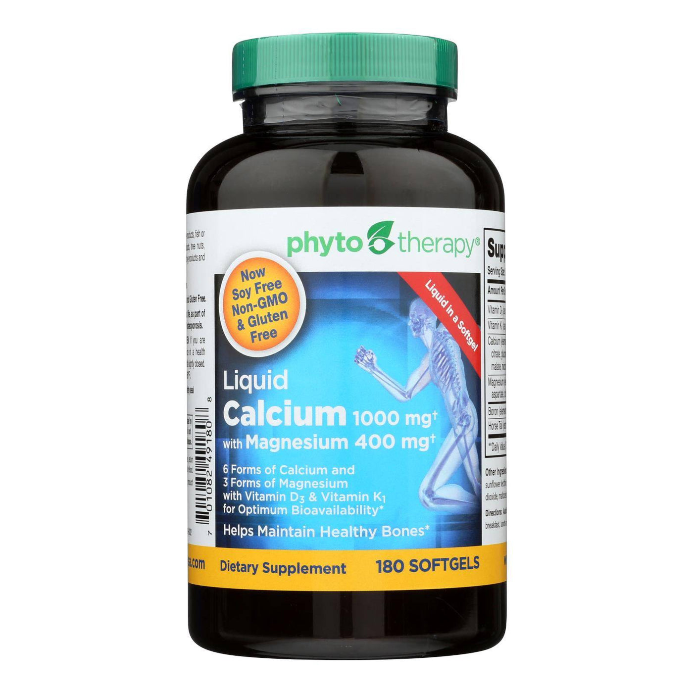 Buy Phyto-therapy Liquid Calcium With Magnesium - 1000 Mg - 180 Softgels  at OnlyNaturals.us