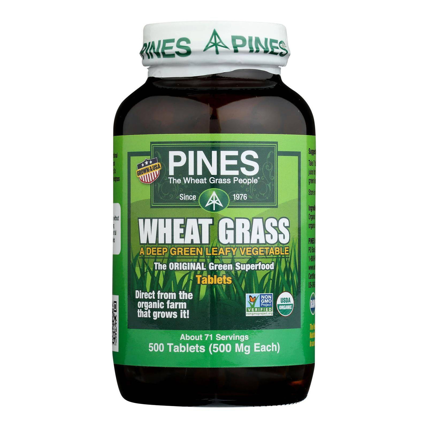 Pines International Wheat Grass - 500 Mg - 500 Tablets | OnlyNaturals.us