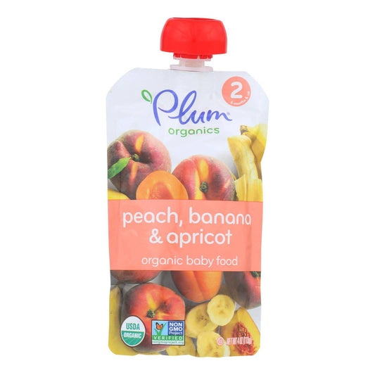 Plum Organics Baby Food - Organic - Apricot And Banana - Stage 2 - 6 Months And Up - 3.5 .oz - Case Of 6 | OnlyNaturals.us