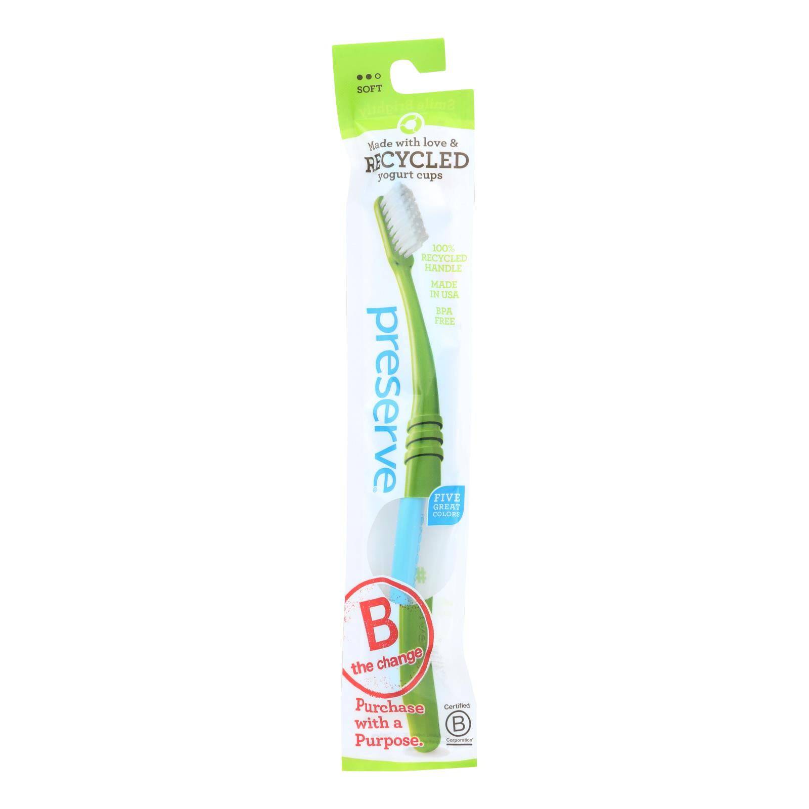 Preserve Adult Toothbrush In A Lightweight Pouch Soft - 6 Pack - Assorted Colors | OnlyNaturals.us