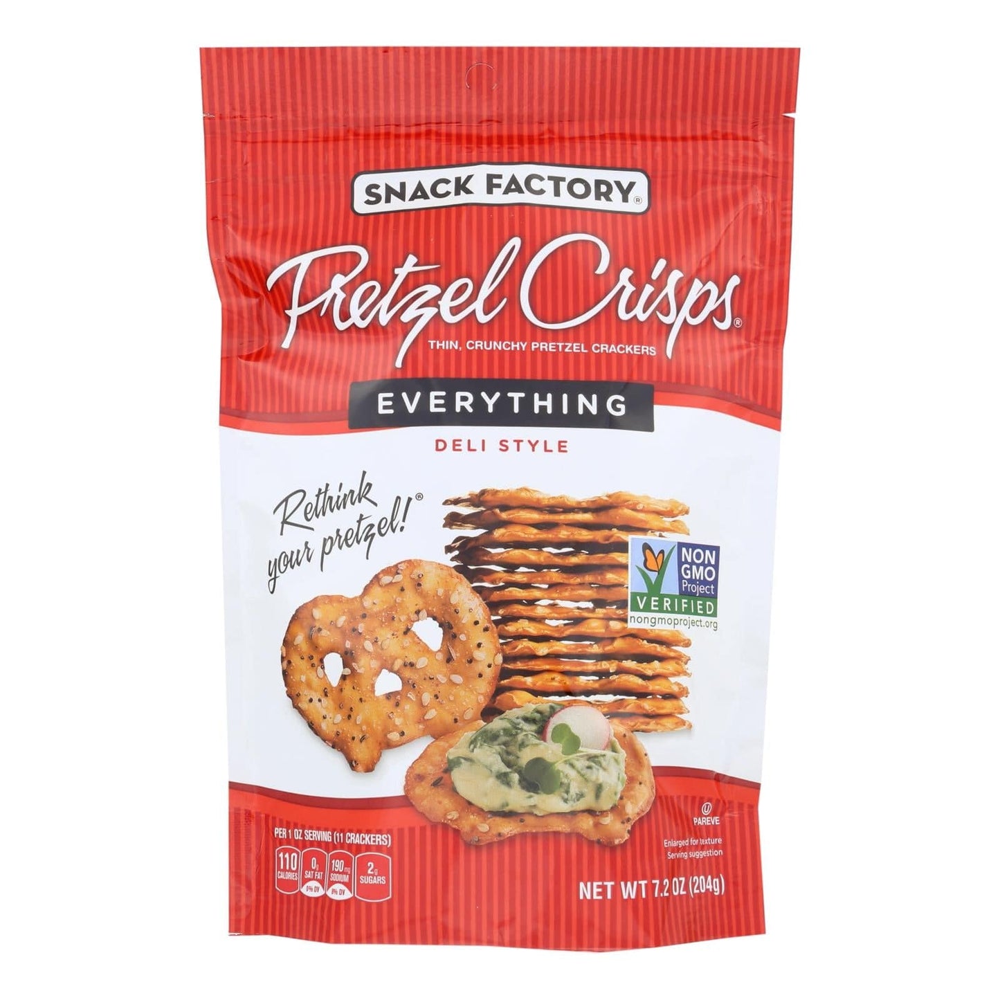 Pretzel Crisp Pretzel Crisps - Everything - Case Of 12 - 7.2 Oz. | OnlyNaturals.us