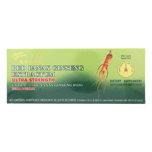 Prince Of Peace Red Panax Ginseng Extractum Ultra Strength - 10 Vials | OnlyNaturals.us