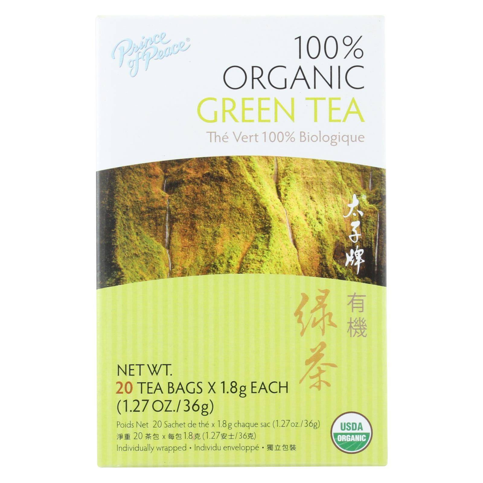 Prince Of Peace Organic Green Tea - 20 Tea Bags | OnlyNaturals.us