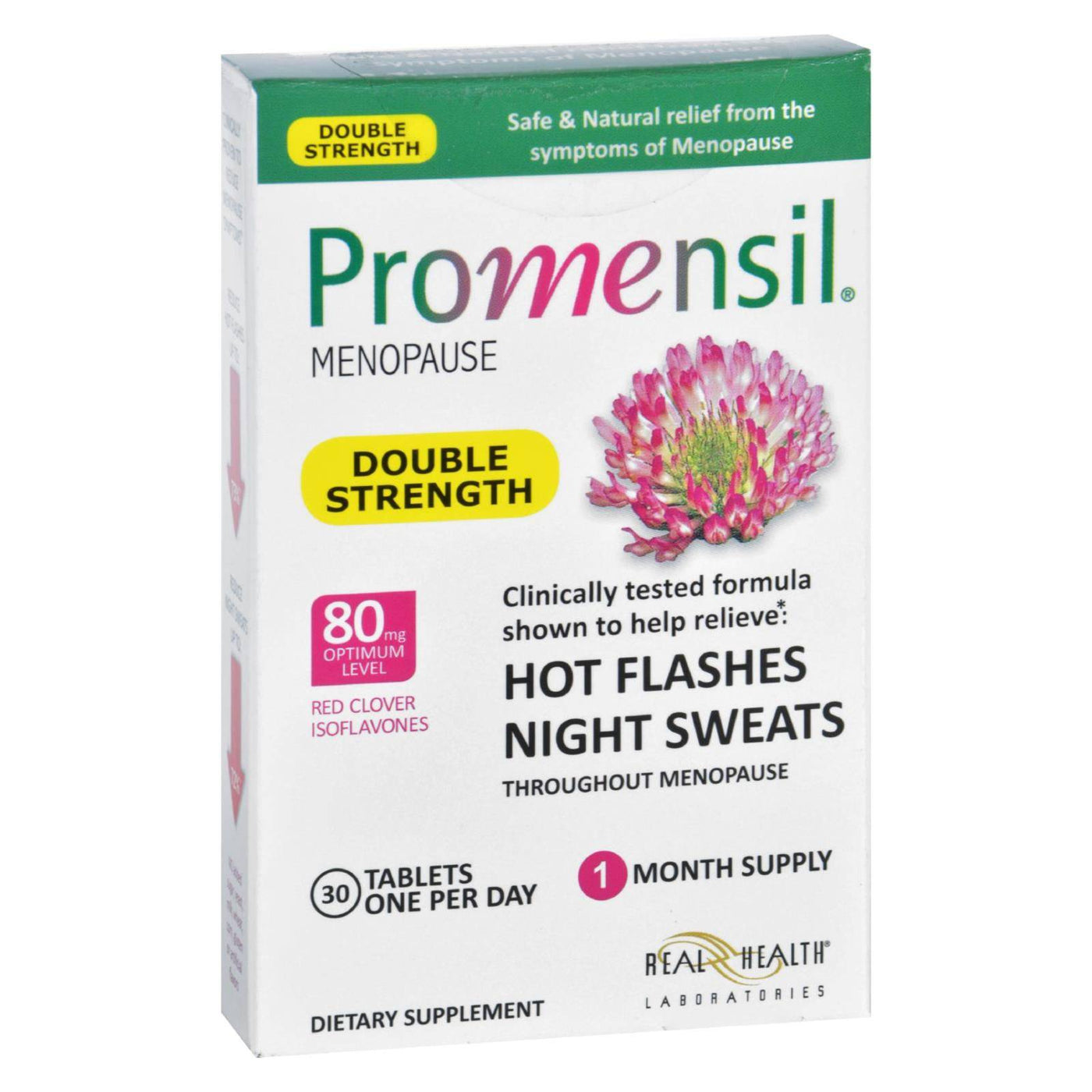 Promensil Menopause - Double Strength - Relief Hot Flashes Night Sweats - 30 Tablets | OnlyNaturals.us