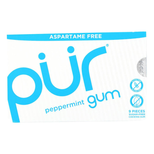 Buy Pur Gum - Peppermint - Aspartame Free - 9 Pieces - 12.6 G - Case Of 12  at OnlyNaturals.us