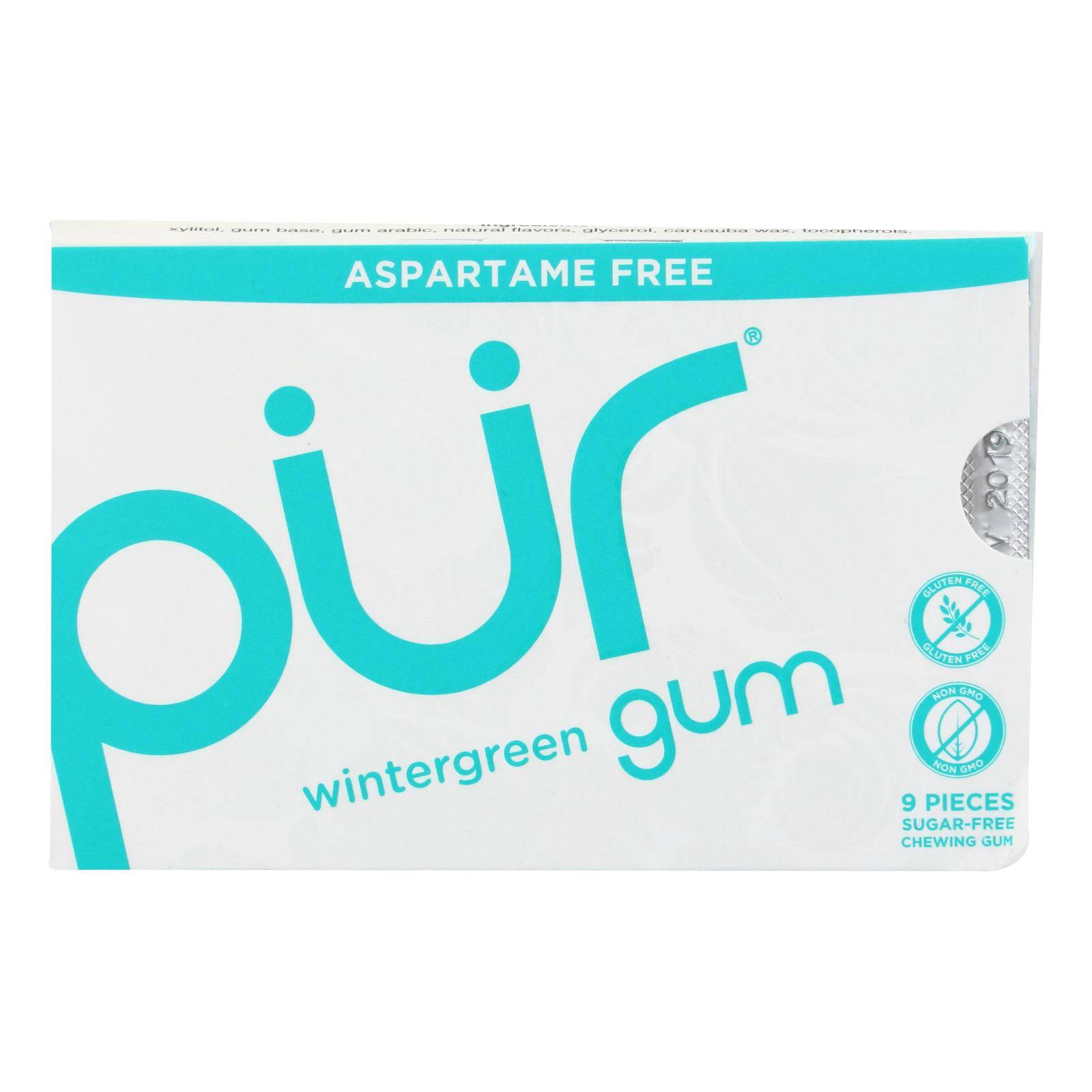 Buy Pur Gum - Wintergreen - Aspartame Free - 9 Pieces - 12.6 G - Case Of 12  at OnlyNaturals.us